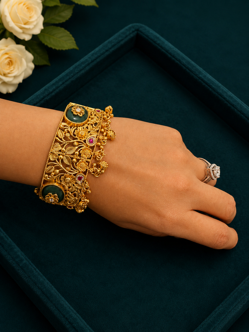 Antique Floral Temple Kada Bangles