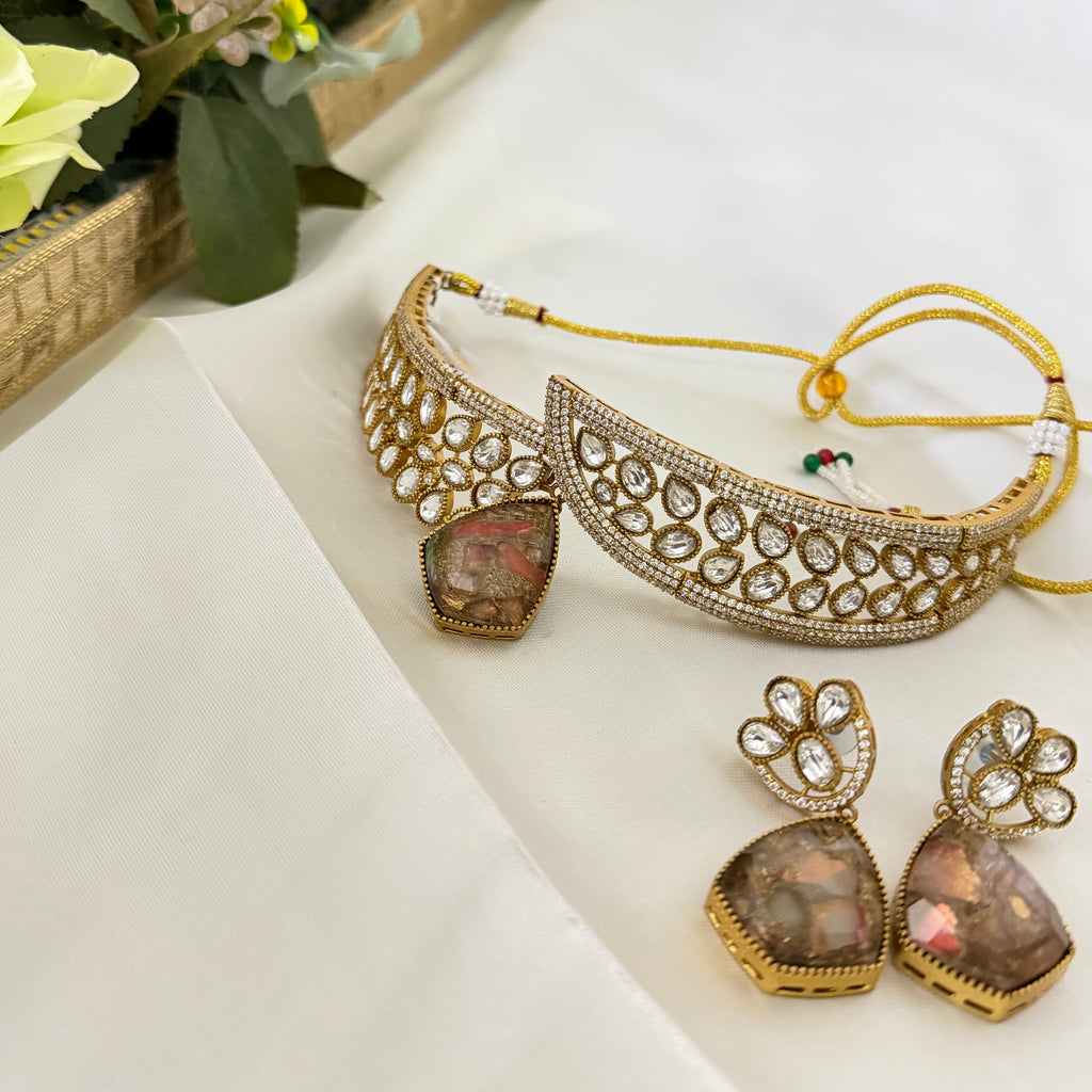 Moissanite Collar Necklace Set