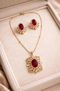 Rajvanshi Ruby Pendant Set