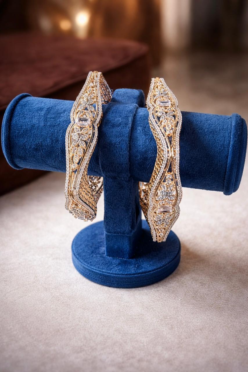 Regal Serpentine Diamond Look Statement Bangles Set