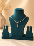 Minimal bow design necklace set with drop pendant for everyday and elegant wear