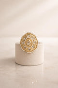 Intricate layered statement ring with detailed design for festive and traditional wear