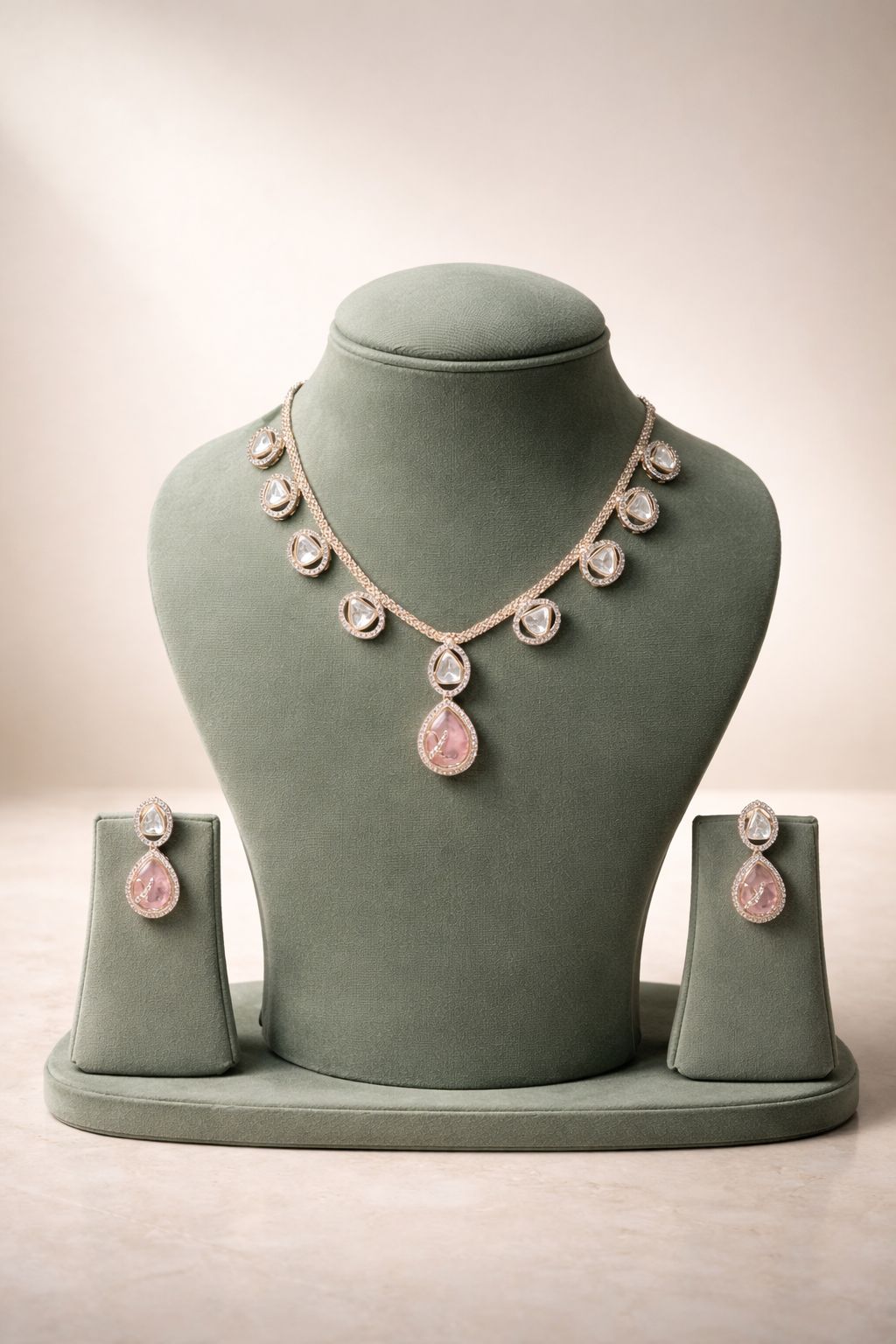 Shahi Tear Drop Polki Set